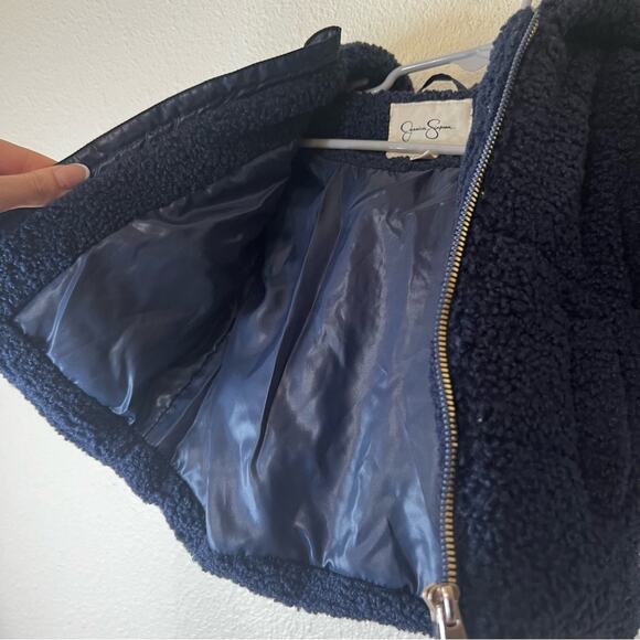 Jessica Simpson navy blue sherpa zipper puffer jacket NEW Baby 12M - Picture 5 of 7